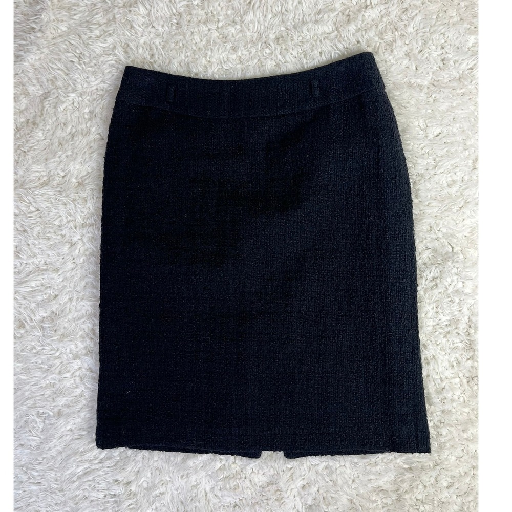 White House Black Market Tweed Pencil Skirt Career Office Core Academia Black 8